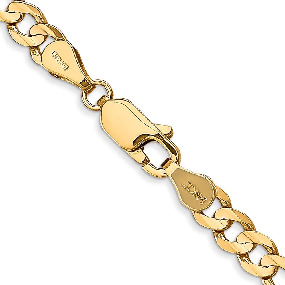 14K 4.5mm Concave Open Figaro with Lobster Clasp Chain