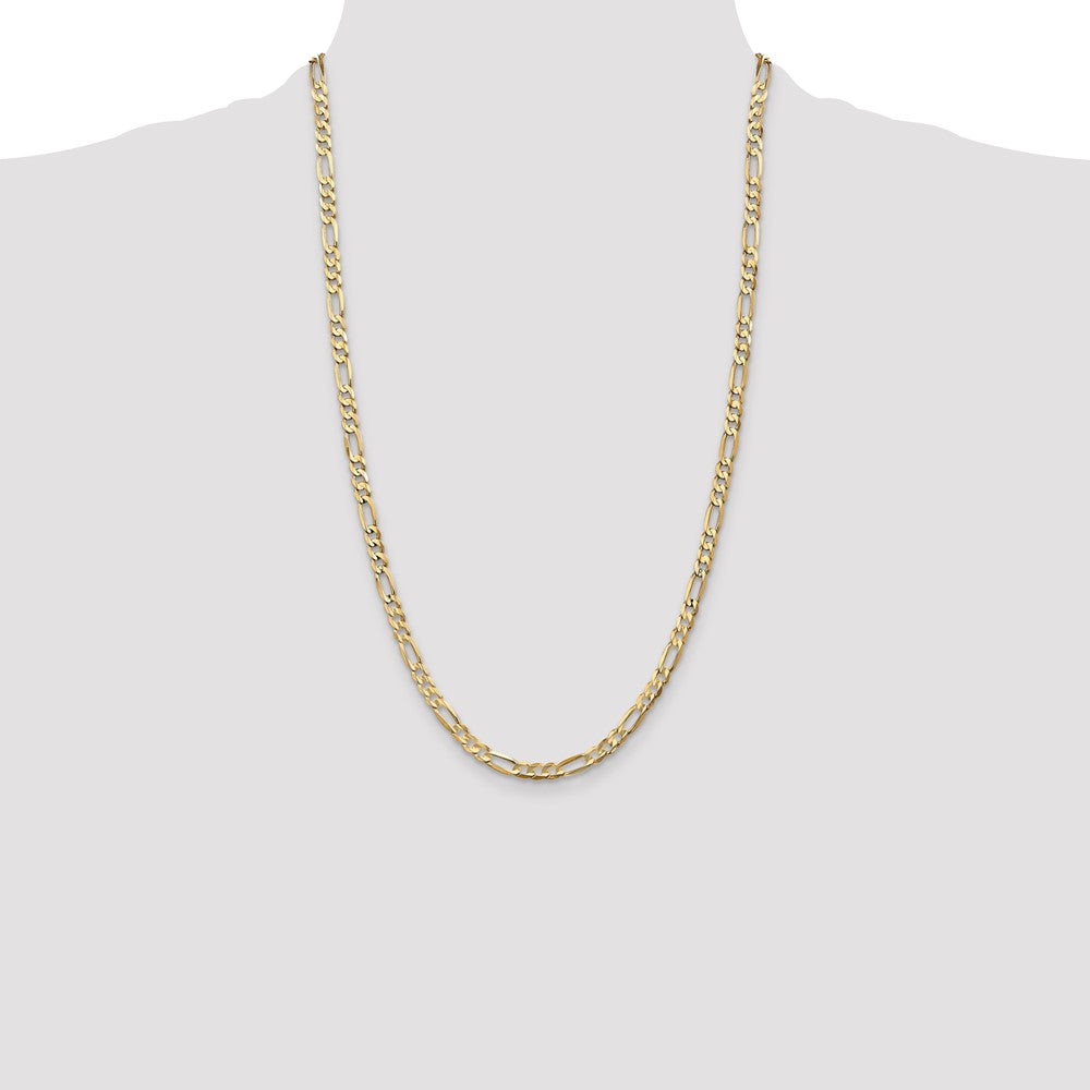 14K 4.5mm Concave Open Figaro with Lobster Clasp Chain