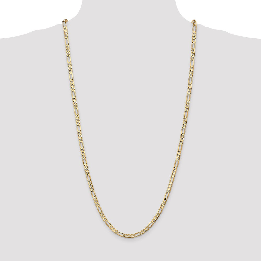 14K 4.5mm Concave Open Figaro with Lobster Clasp Chain