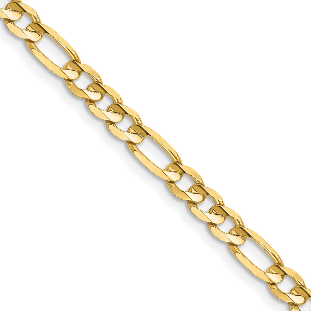 14K 4.5mm Concave Open Figaro with Lobster Clasp Chain