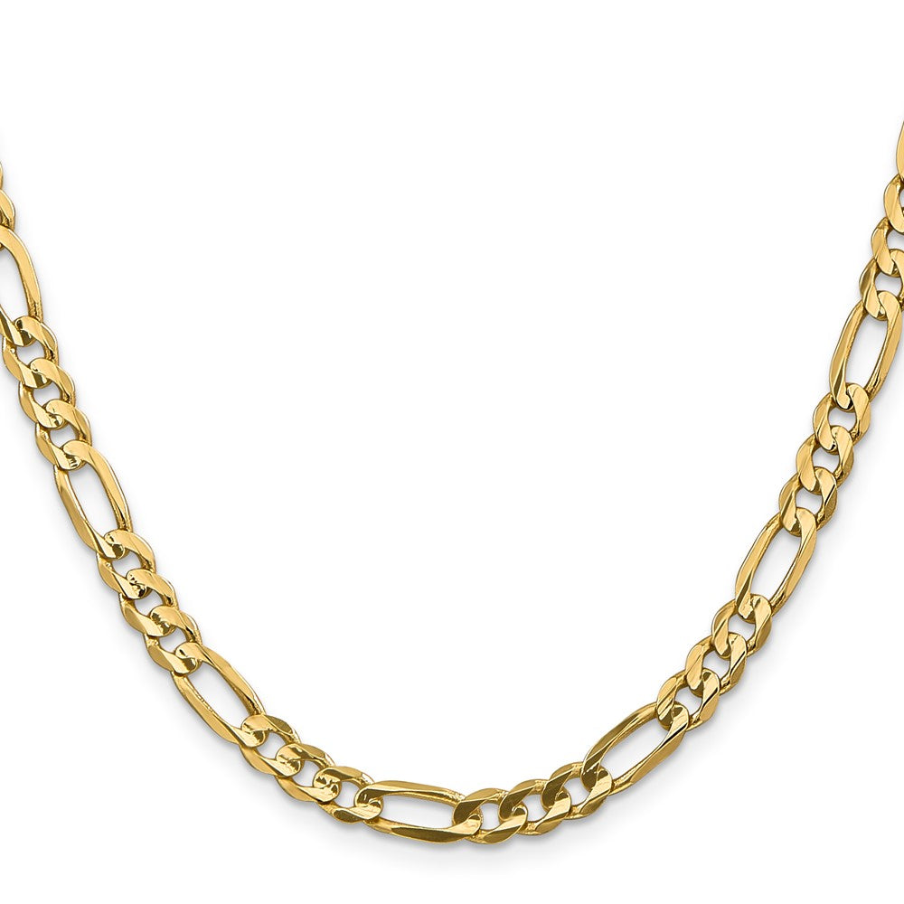 14K 5.5mm Concave Open Figaro with Lobster Clasp Chain
