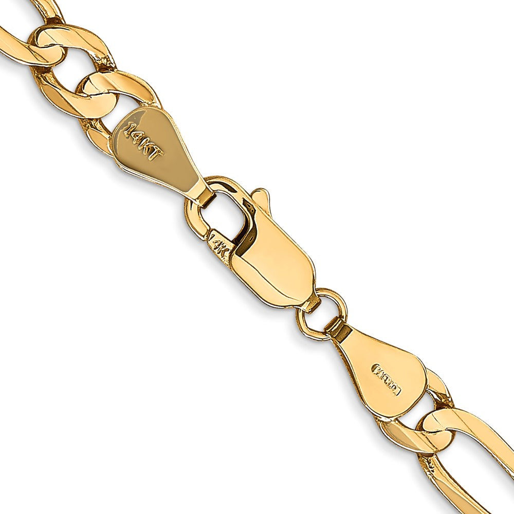 14K 5.5mm Concave Open Figaro with Lobster Clasp Chain