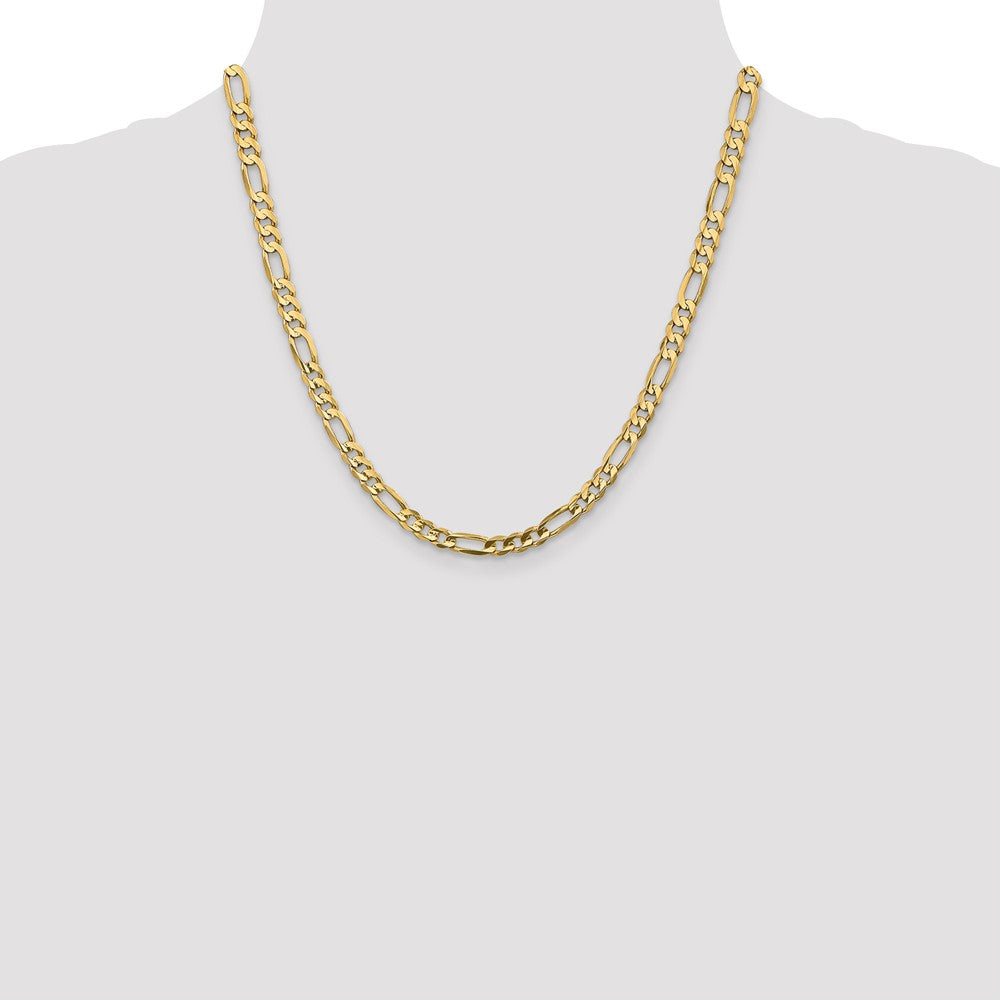 14K 5.5mm Concave Open Figaro with Lobster Clasp Chain