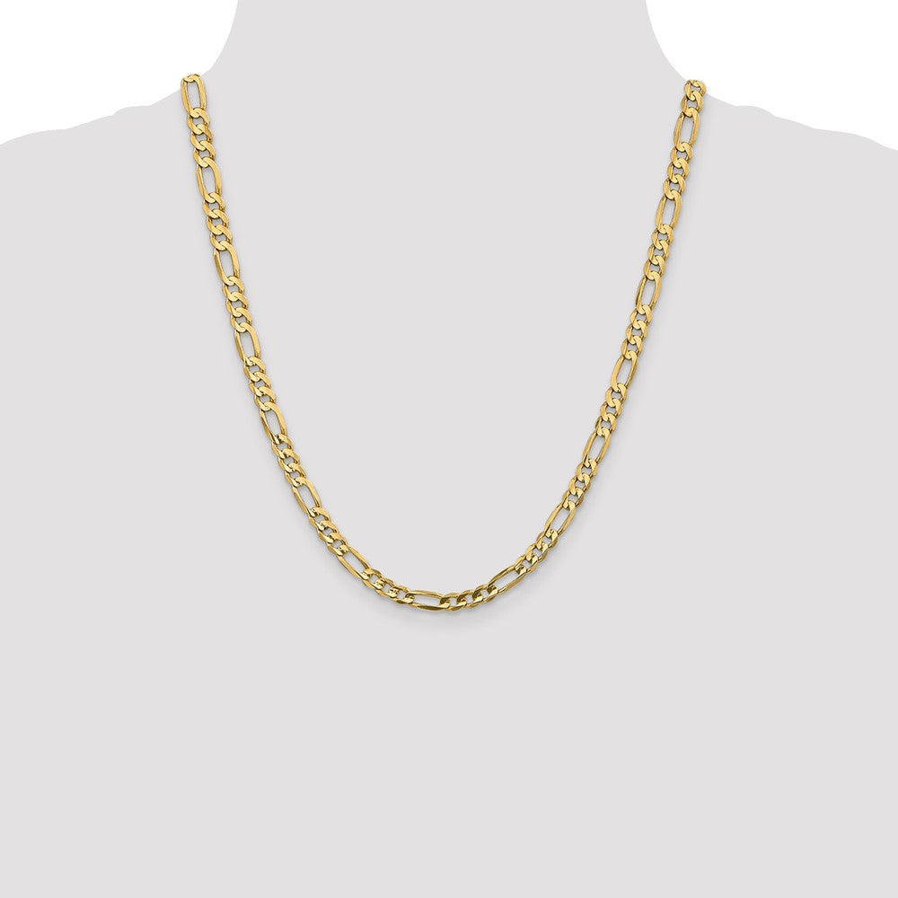 14K 5.5mm Concave Open Figaro with Lobster Clasp Chain