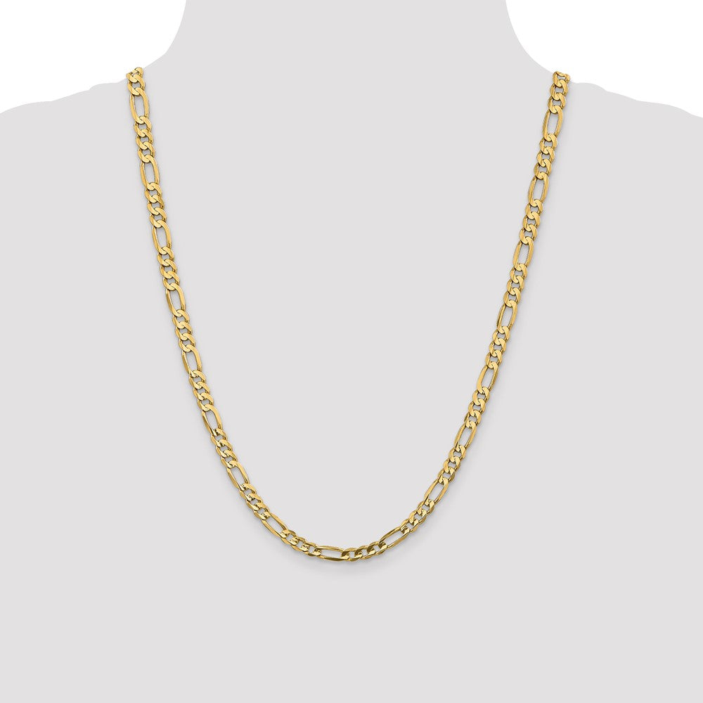 14K 5.5mm Concave Open Figaro with Lobster Clasp Chain