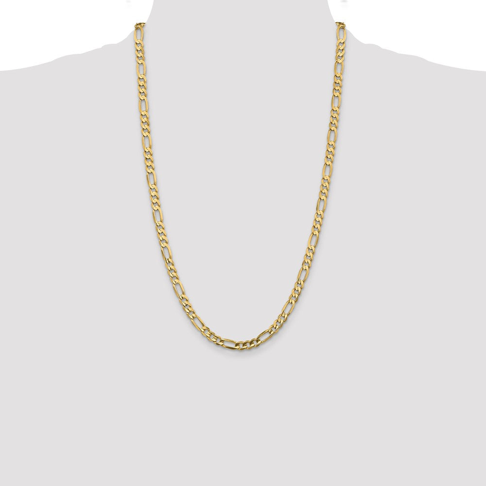 14K 5.5mm Concave Open Figaro with Lobster Clasp Chain