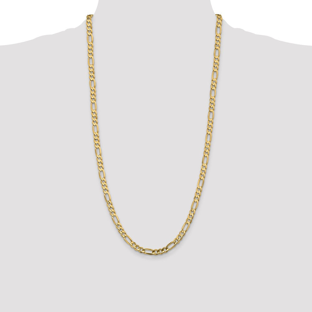 14K 5.5mm Concave Open Figaro with Lobster Clasp Chain