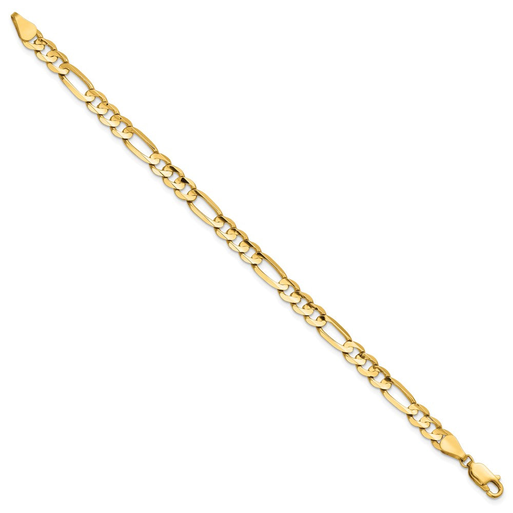 14K 5.5mm Concave Open Figaro with Lobster Clasp Chain
