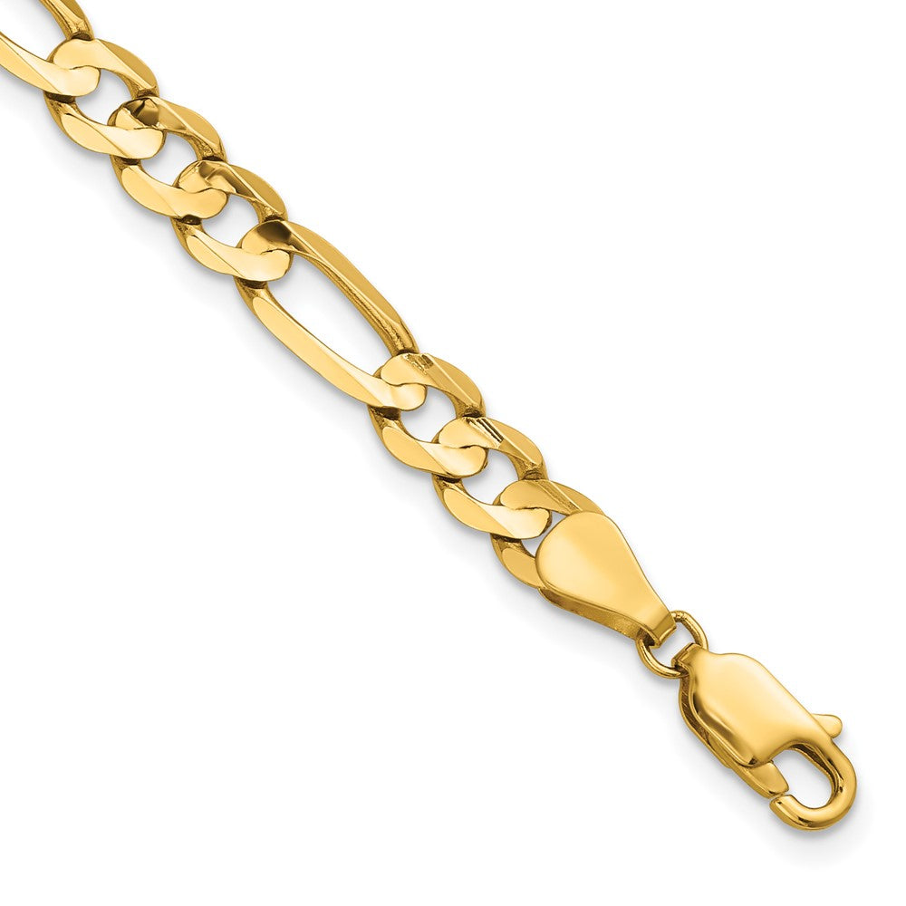 14K 5.5mm Concave Open Figaro with Lobster Clasp Chain