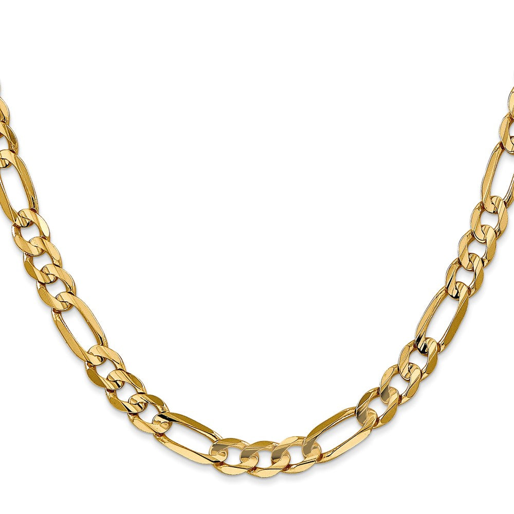 14K 6mm Concave Open Figaro with Lobster Clasp Chain