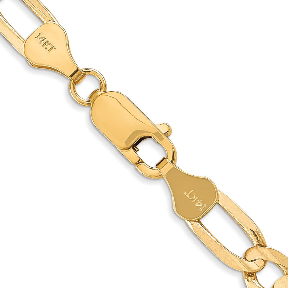 14K 6mm Concave Open Figaro with Lobster Clasp Chain