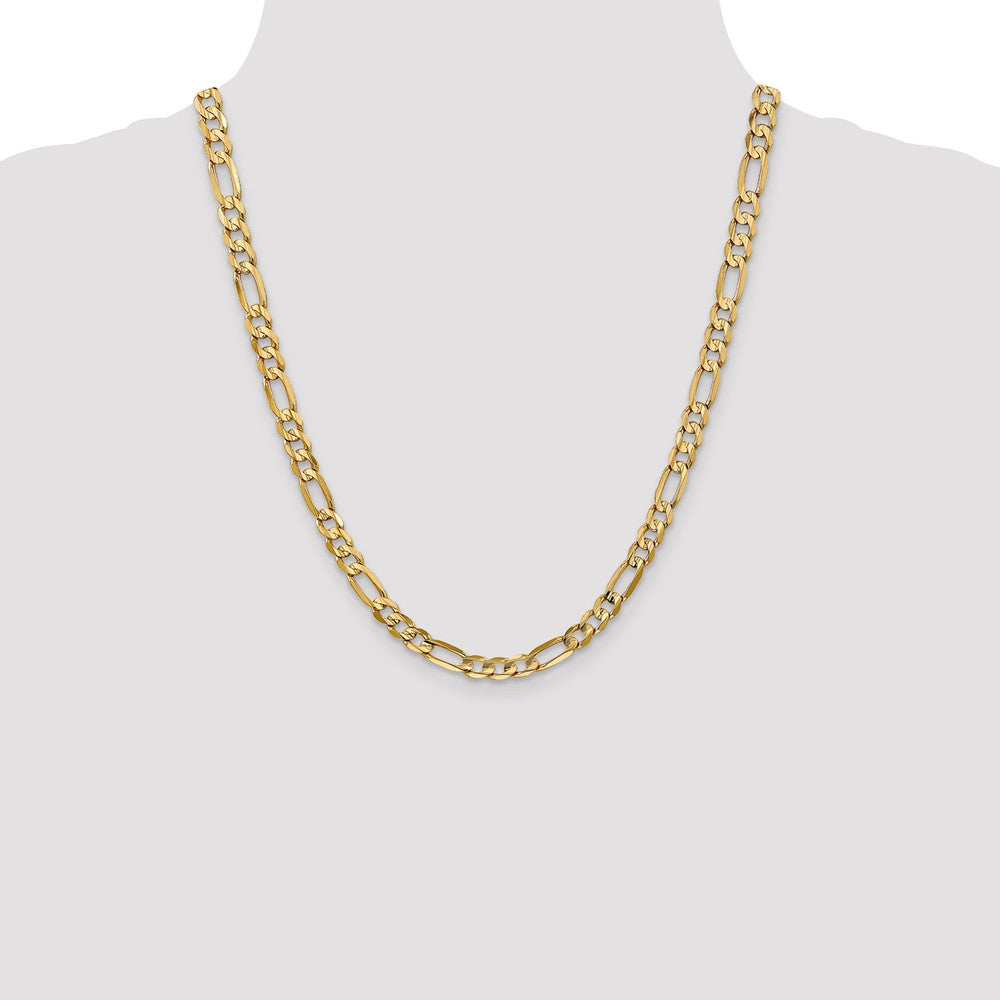 14K 6mm Concave Open Figaro with Lobster Clasp Chain