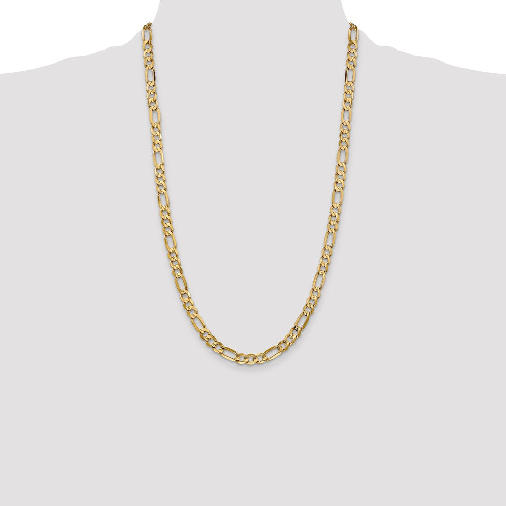 14K 6mm Concave Open Figaro with Lobster Clasp Chain