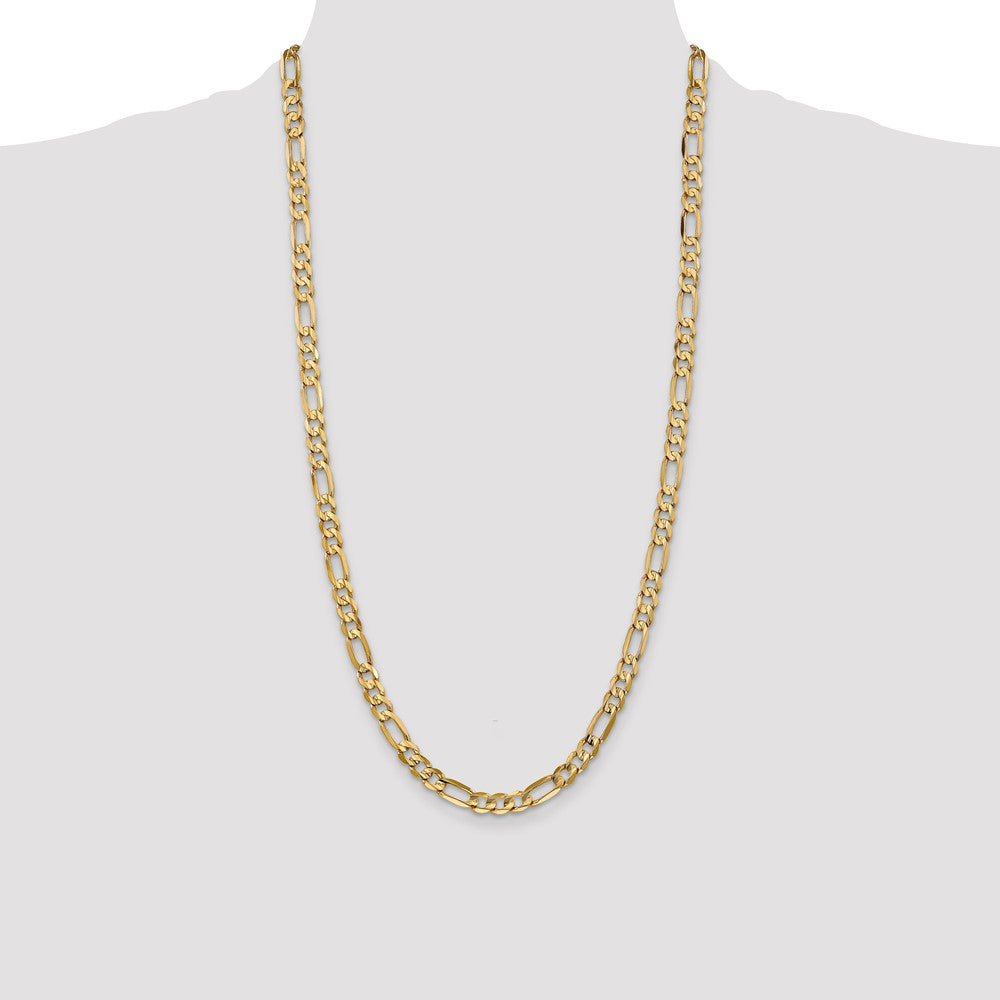 14K 6mm Concave Open Figaro with Lobster Clasp Chain