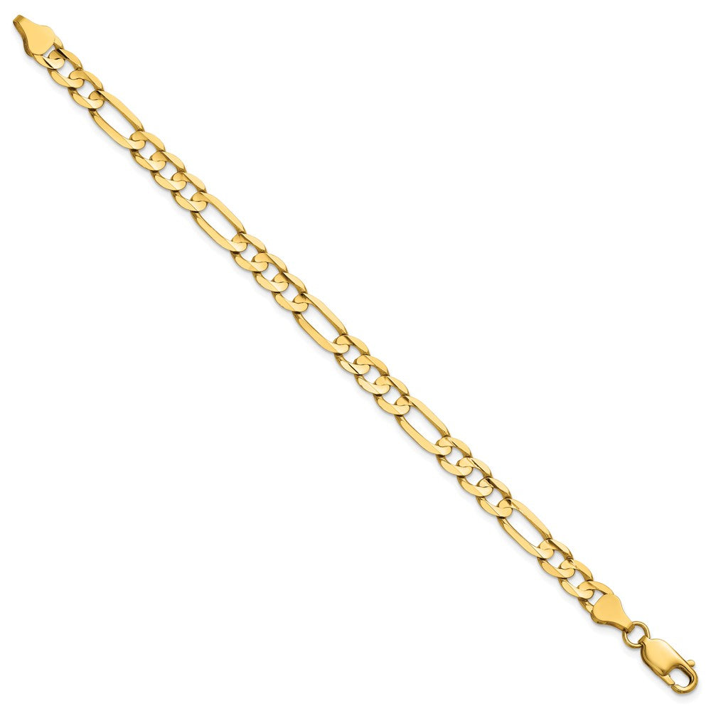 14K 6mm Concave Open Figaro with Lobster Clasp Chain
