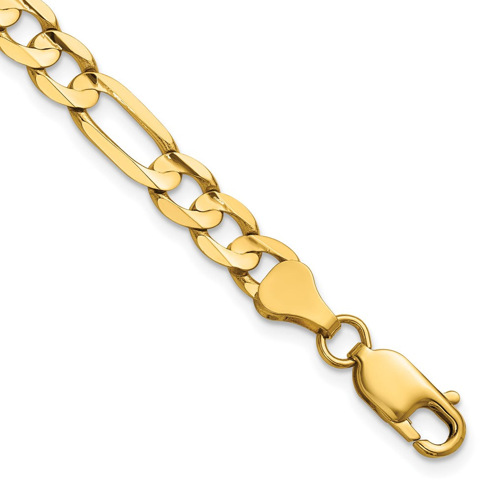 14K 6mm Concave Open Figaro with Lobster Clasp Chain