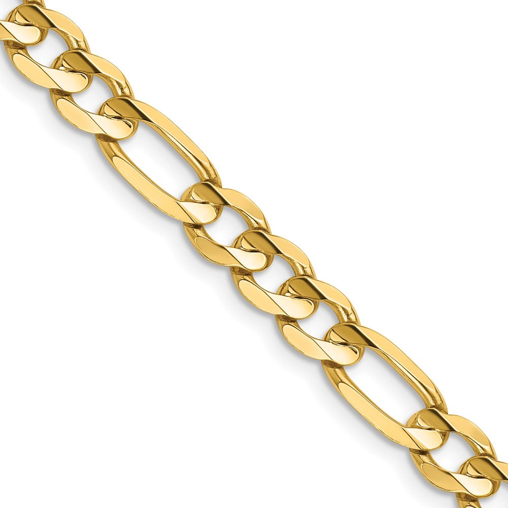 14K 6mm Concave Open Figaro with Lobster Clasp Chain
