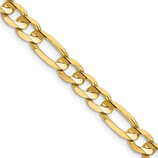 14K 6mm Concave Open Figaro with Lobster Clasp Chain