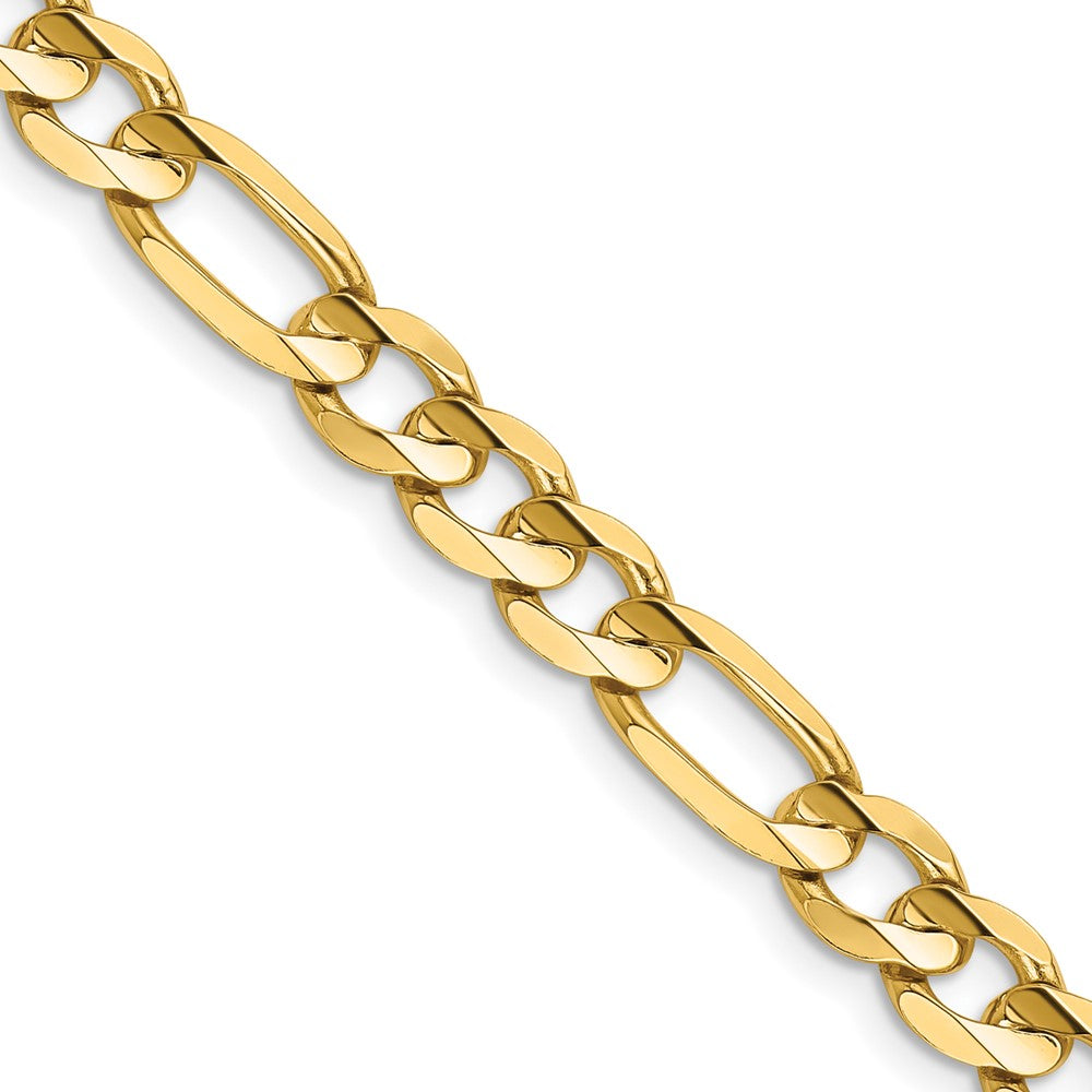 14K 6.75mm Concave Open Figaro with Lobster Clasp Chain