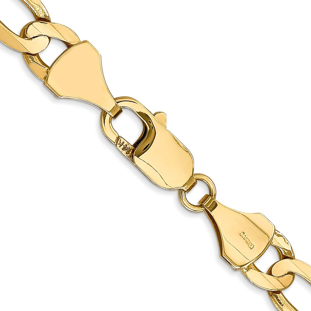 14K 7.5mm Concave Open Figaro with Lobster Clasp Chain