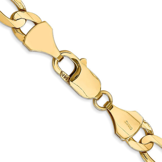 14K 7.5mm Concave Open Figaro with Lobster Clasp Chain