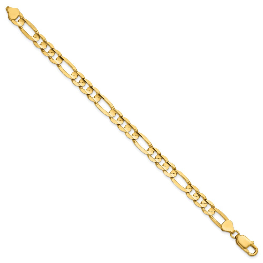 14K 7.5mm Concave Open Figaro with Lobster Clasp Chain