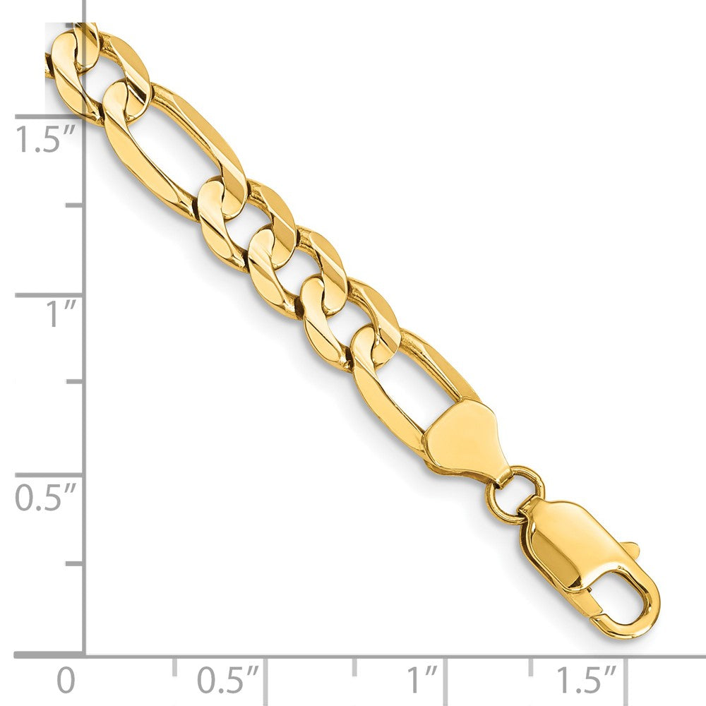 14K 7.5mm Concave Open Figaro with Lobster Clasp Chain