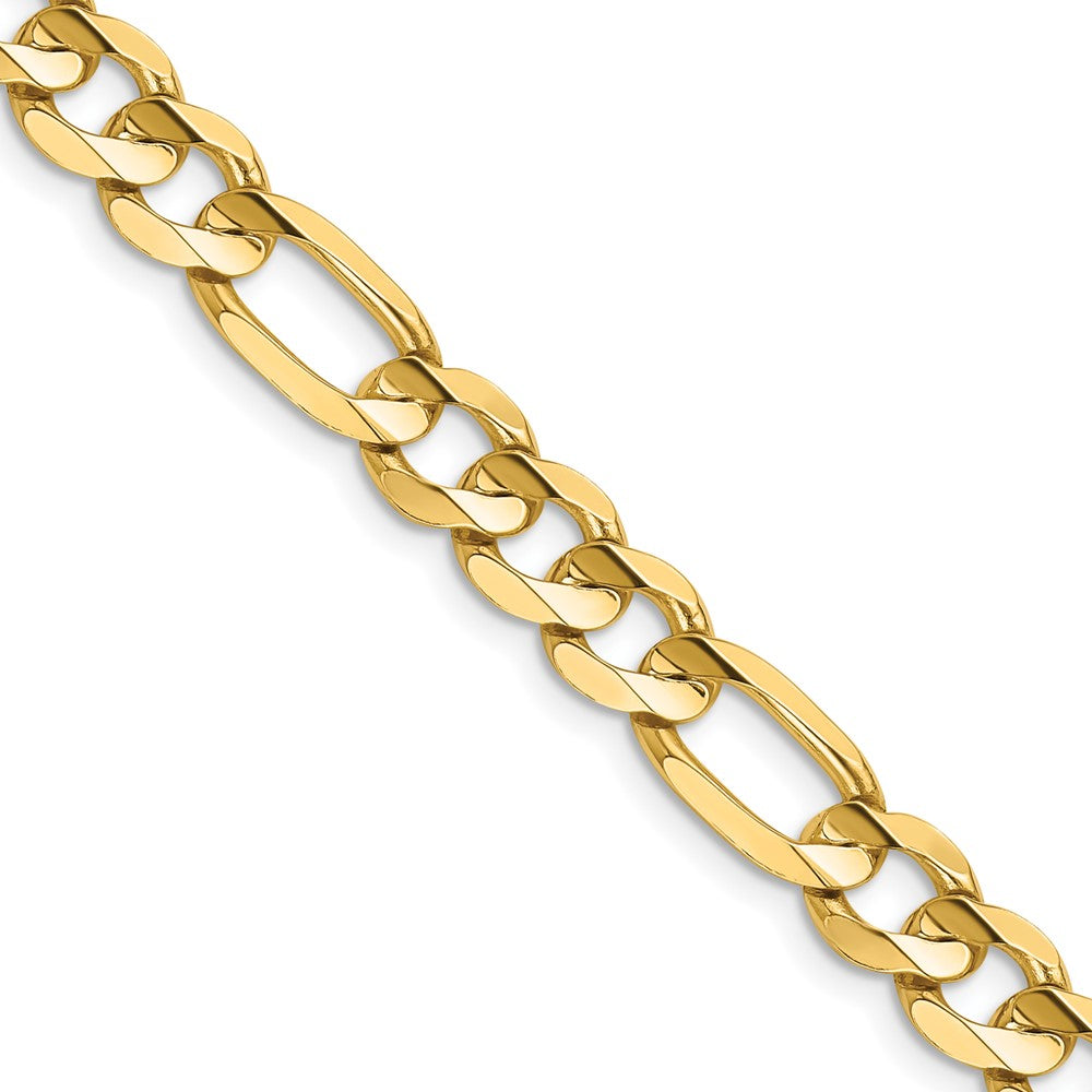 14K 7.5mm Concave Open Figaro with Lobster Clasp Chain