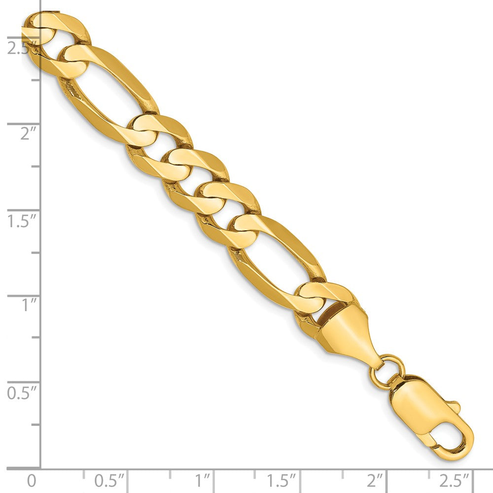 14K 8.75mm Concave Open Figaro with Lobster Clasp Chain