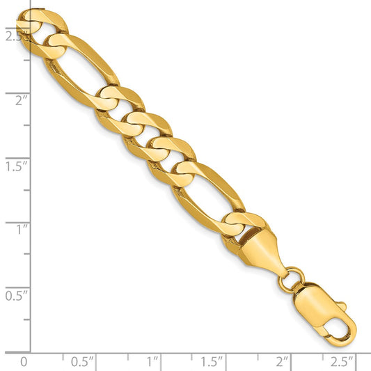 14K 8.75mm Concave Open Figaro with Lobster Clasp Chain
