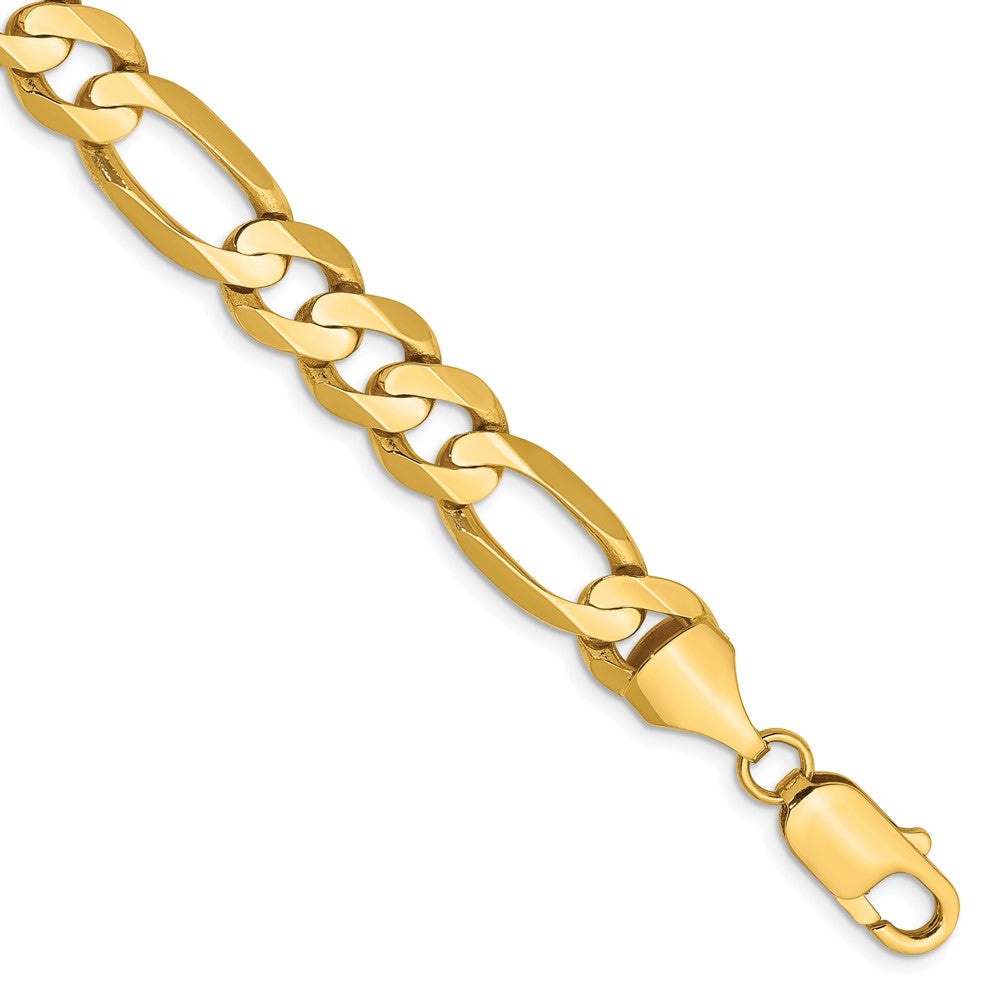 14K 8.75mm Concave Open Figaro with Lobster Clasp Chain