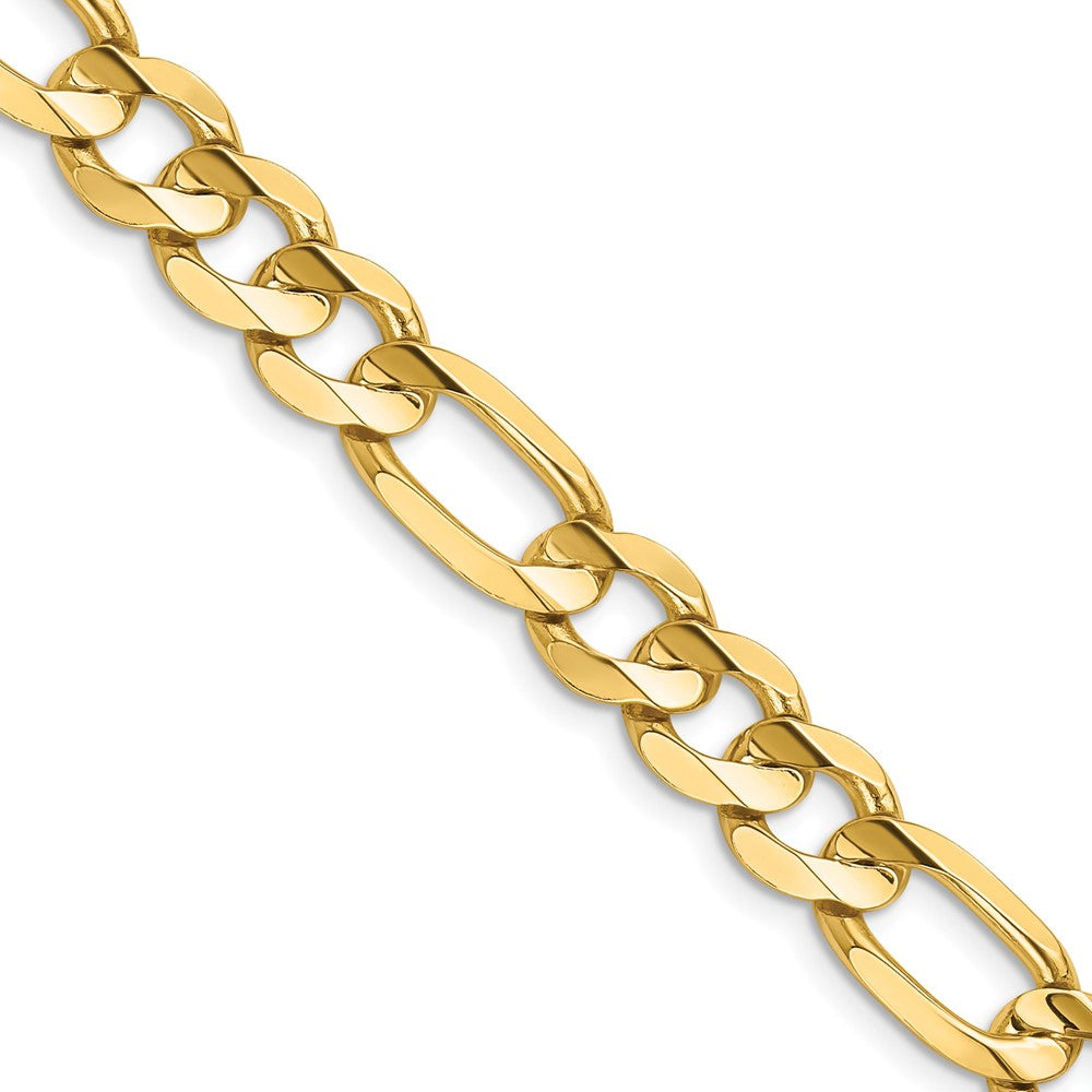 14K 8.75mm Concave Open Figaro with Lobster Clasp Chain