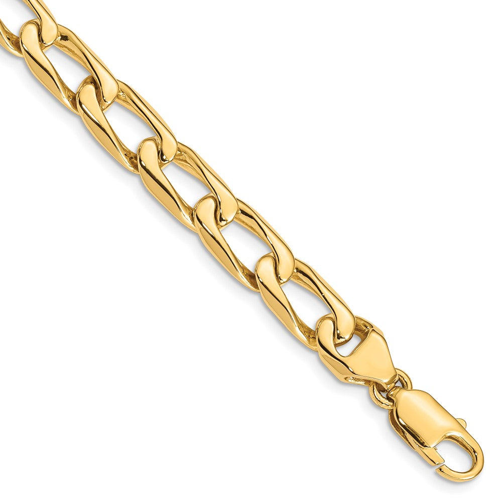14K 8.5mm Hand Polished Fancy Open Link with Lobster Clasp Chain