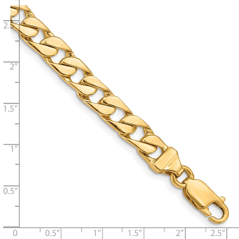 14K 6.5mm Hand Polished Fancy Link with Lobster Clasp Chain