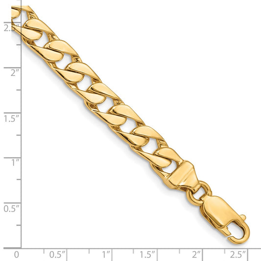14K 6.5mm Hand Polished Fancy Link with Lobster Clasp Chain