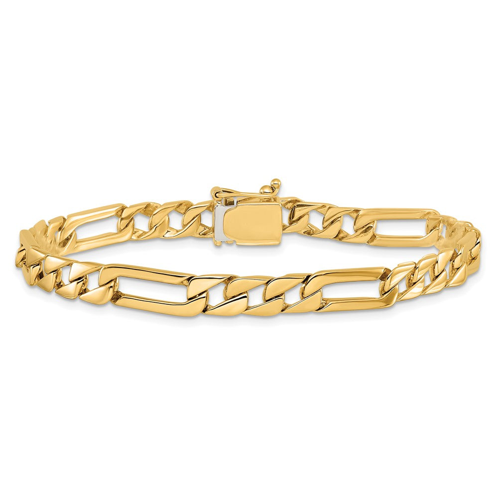 14K 6mm Hand Polished Figaro Link with Box Catch Clasp Chain