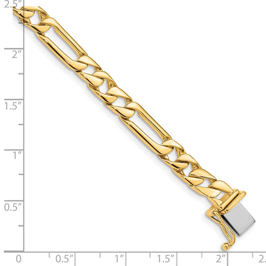 14K 6mm Hand Polished Figaro Link with Box Catch Clasp Chain