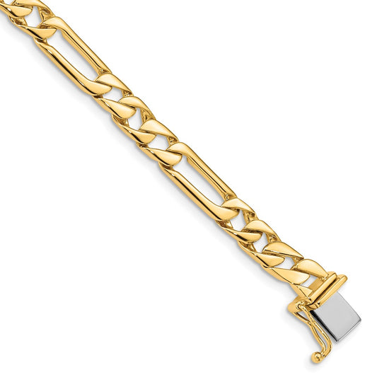 14K 6mm Hand Polished Figaro Link with Box Catch Clasp Chain