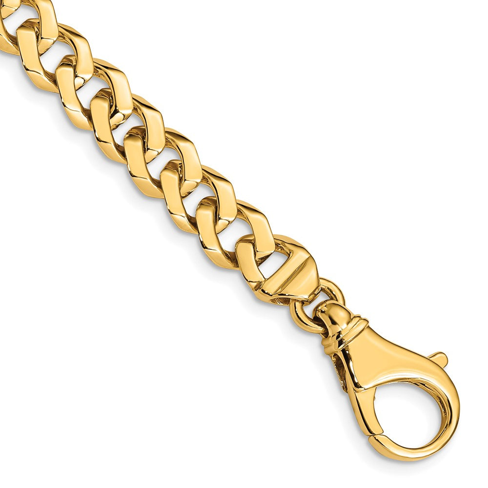 14K 8mm Hand Polished Fancy Link with Fancy Lobster Clasp Chain