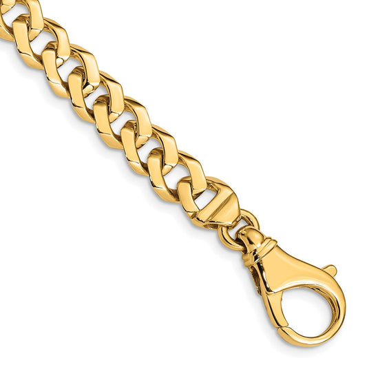 14K 8mm Hand Polished Fancy Link with Fancy Lobster Clasp Chain