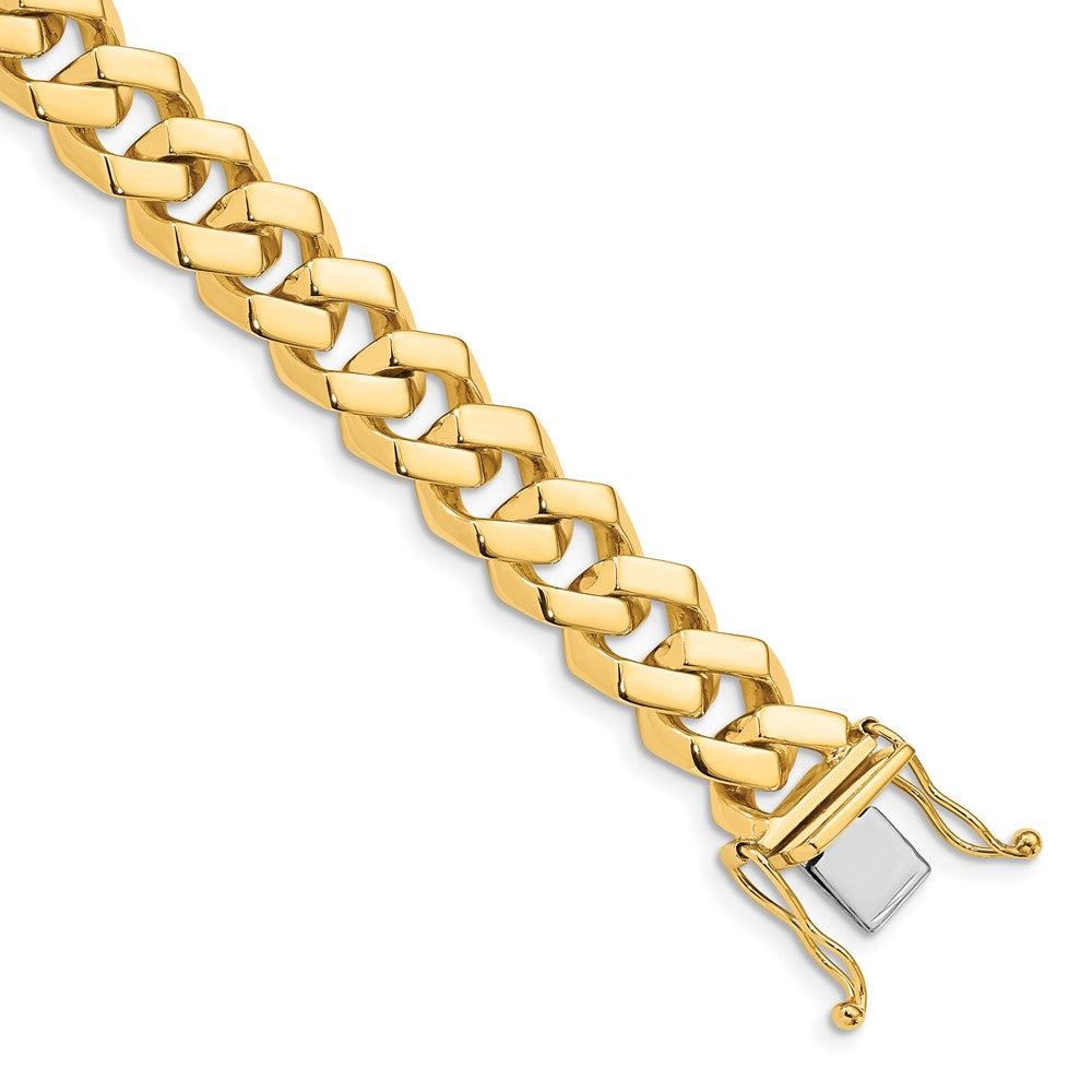 14K 10mm Hand Polished Fancy Link with Box Catch Clasp Chain