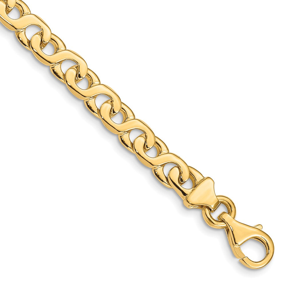 14K 6.2mm Hand Polished Fancy Link with Fancy Lobster Clasp Chain