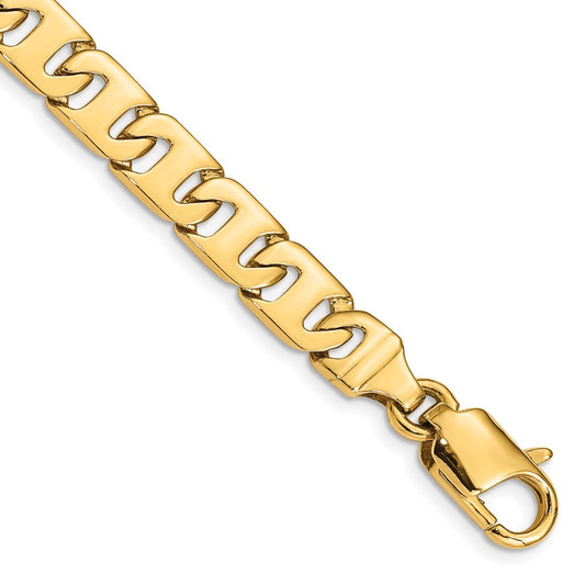 14K 8.4mm Hand Polished Fancy Link with Fancy Lobster Clasp Chain