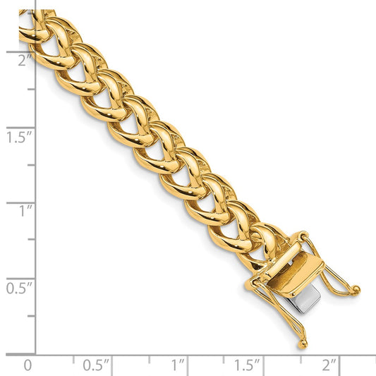 14K 8.6mm Hand Polished Fancy Link with Box Catch Clasp Chain