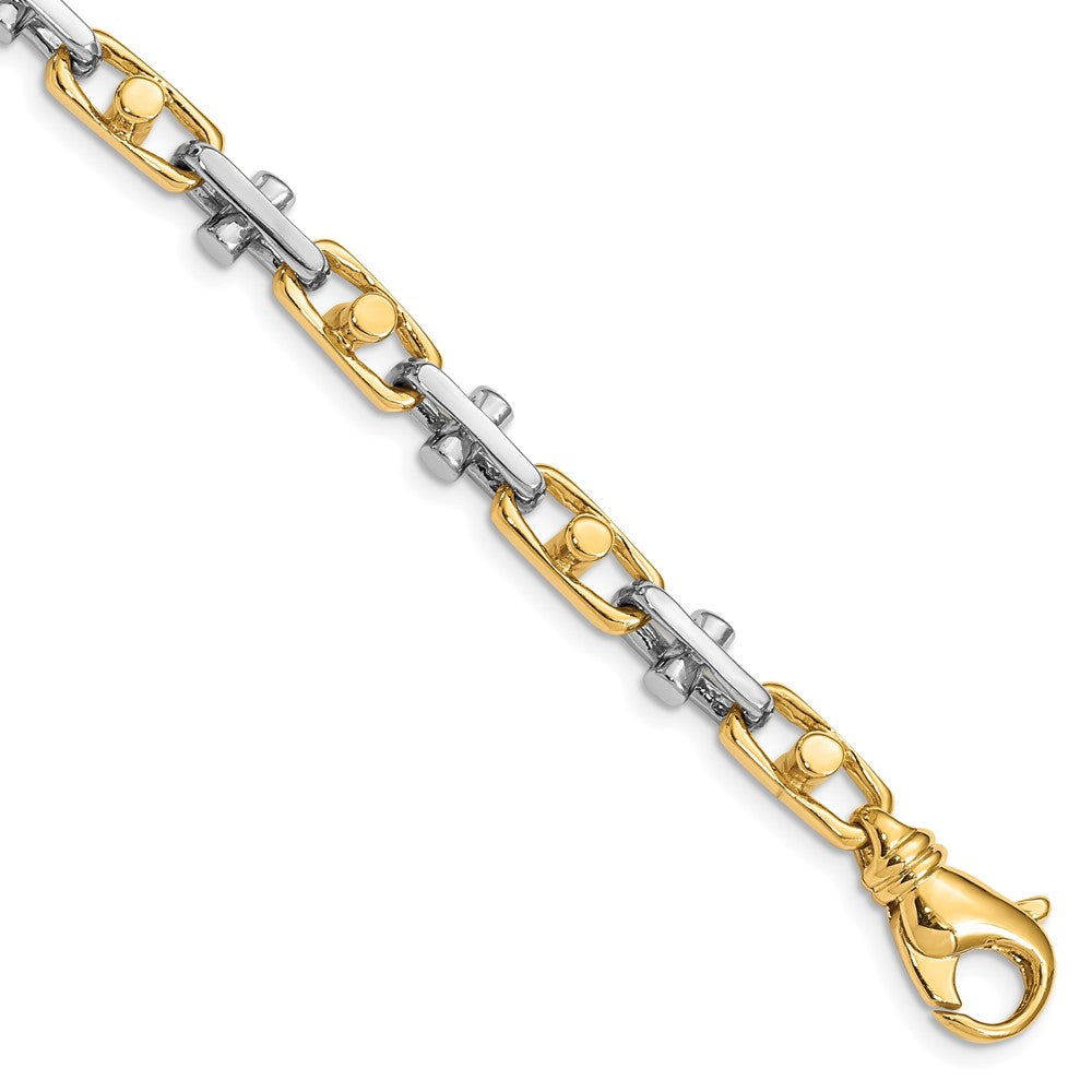14K Two-tone 5.8mm Hand Polished Fancy Link with Fancy Lobster Clasp Chain