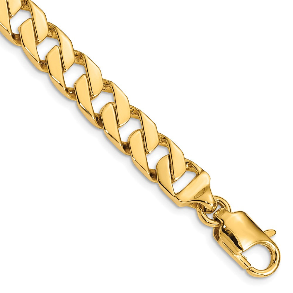 14K 8.5mm Hand Polished Fancy Link with Lobster Clasp Chain