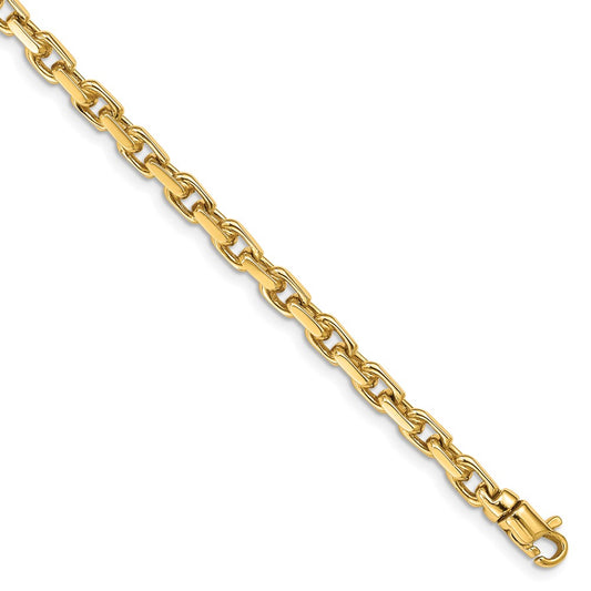 14K 4.2mm Hand Polished Fancy Link with Lobster Clasp Chain
