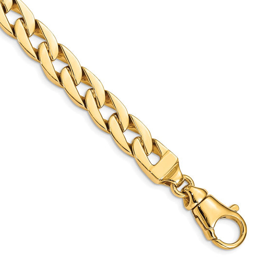 14K 9mm Hand Polished Fancy Link with Fancy Lobster Clasp Chain
