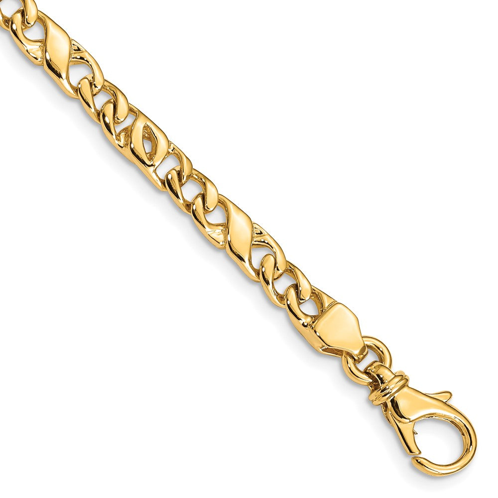 14K 4.8mm Hand Polished Fancy Link with Fancy Lobster Clasp Chain