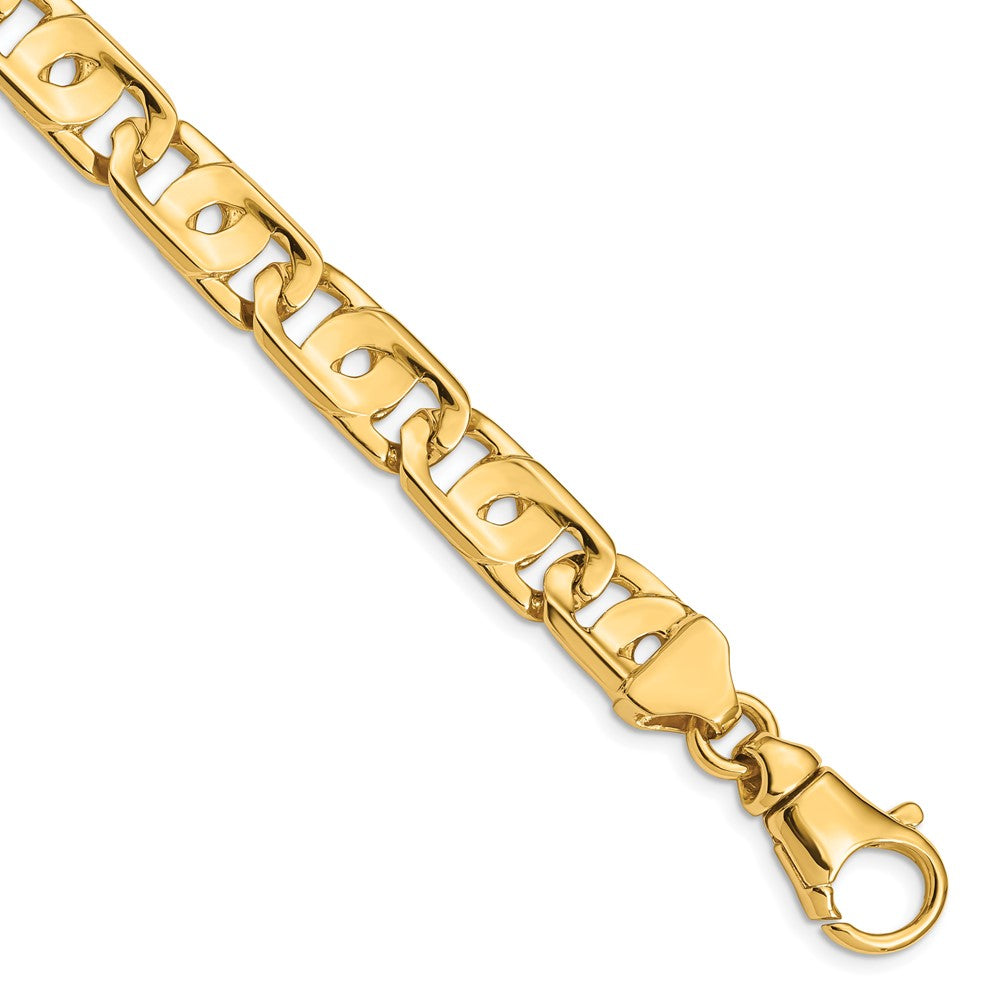 14K 10mm Hand Polished Fancy Link with Fancy Lobster Clasp Chain